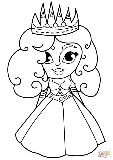 cartoon princess coloring page  printable coloring pages