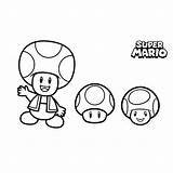 Mario Bros Mushrooms sketch template