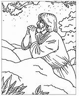 Jesus Coloring Praying His Disciples Prays sketch template