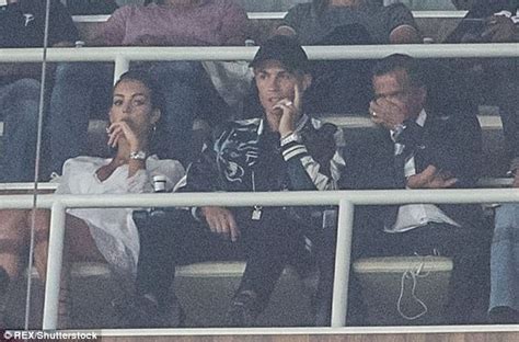 pregnant georgina rodriguez left bored at real madrid game daily mail online