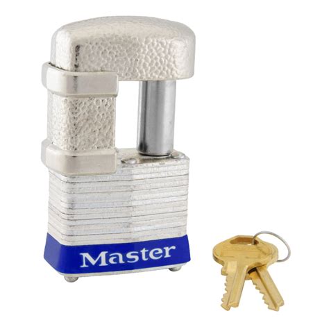 master lock ka   wide armored padlock  shackle guard keyed