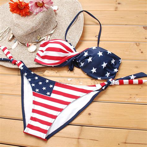 new sexy american flag stripes summer bikinis swimwear bikinis