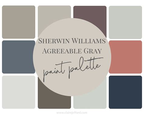 agreeable gray  sherwin williams perfect paint palette etsy