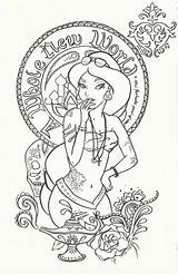 Disney Tattooed Drawiings Aladdin Liisa sketch template