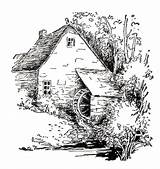 Ink Cottages Watermill Kleurplaten Digitaltuesday sketch template