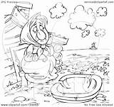 Poor Coloring Outline Watching Boat Woman Clipart Illustration Royalty Bannykh Alex Rf 2021 sketch template