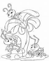 Coloring Bugs Pages Life Disney Bug Ants sketch template