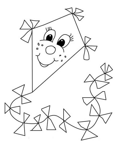cute kite coloring page  printable coloring pages  kids