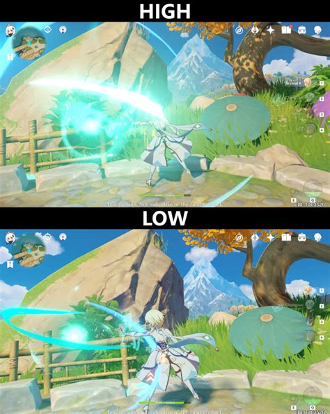 [pc] comparison between low and high settings genshin impact