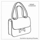 Handbag Hermes Handbags Borsa Constance Tas Bolsos Sketsa Purses Borse Cuero Bacheca sketch template