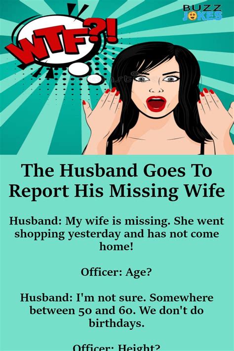 husband   report  missing wife   wife jokes