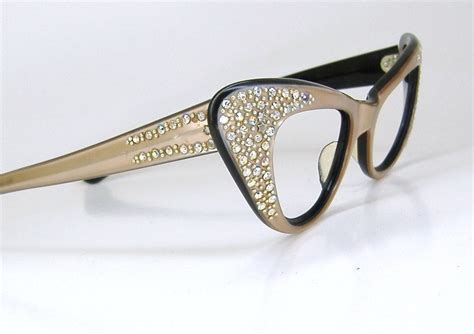 vintage 50s pink cat eye eyeglasses frame