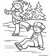 Coloring Skating Ice Winter Pages Printable Print Color Book sketch template
