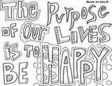 Coloring Pages Happiness Happy Lama Dalai Purpose Lives sketch template