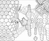 Escher Bees Tessellation sketch template