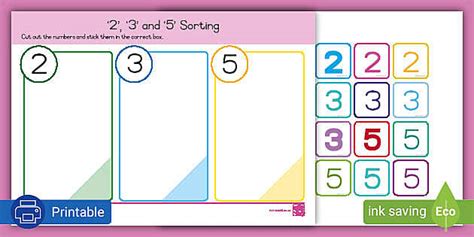 sorting numbers activity confusing numbers 2 3 and 5
