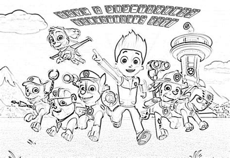 paw patrol valentines day coloring page