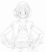 Luffy Lineart 2y sketch template
