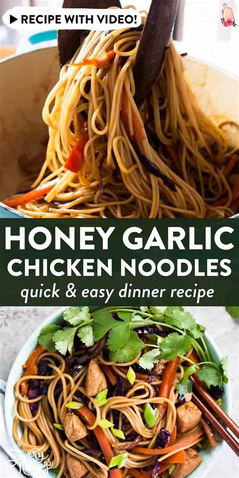 Honey Garlic Chicken Stir Fry Noodles Recipe