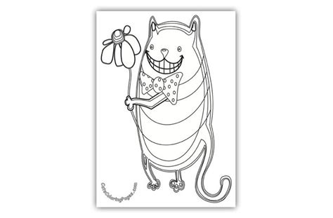 cat  flower coloring page cat coloring page flower coloring