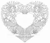 Coloring Pages Mermaid Heart Adult Adults Printable Sheets Colouring Kirigami Cynthia Emerlye Books Open Color Vermont Papercutter Artist Roses Choose sketch template