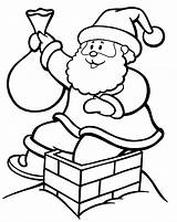 Chimney Drawing Santa Down Coloring Pages Colouring Going Stuck Christmas Ables Print Getdrawings sketch template