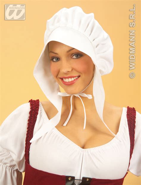 White Milk Maids Bonnet Victorian Servant Fancy Dress Ebay