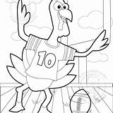 Turkey Touchdown Coloring Thanksgiving sketch template