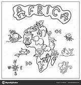 Afrika Continent Continente Colorare Kontinente Dieren Kinder Malvorlage Malvorlagen Immagini Malvorlagan St3 Kontinent Savane Vorsprechen Namen Länder Flaggen Karte sketch template