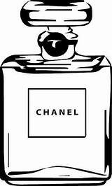 Chanel Svg Logo Clipart Printable Template Perfume Coco Silhouette Coloring Cricut Stencil Bottle  Parfum Pages Bag Printables N5 Jar sketch template