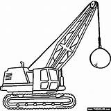 Coloring Crane Pages Construction Truck Wrecking Ball Drawing Equipment Printable Trucks Heavy Vehicles Colouring Color Coloring4free Sheets Kids Vehicle Boys sketch template