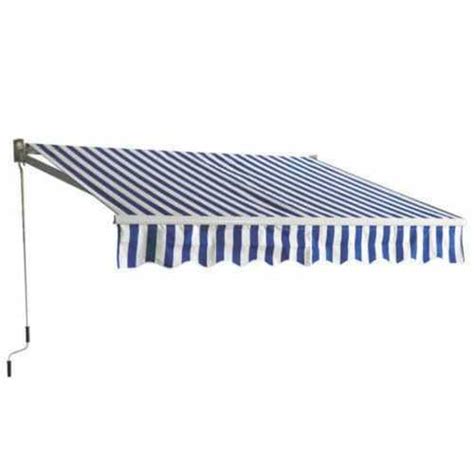 blue  white outdoor awning fabric retractable awning  protection  rain water heat