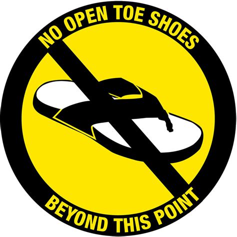 open toe shoes floor sign creative safety supply