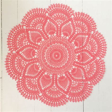 pink doily  hanging   wall