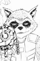 Guardians Raccoon sketch template