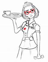 Waitress sketch template