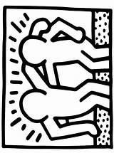 Keith Haring Buddies Kleurplaat Kleurplaten Malvorlage Ausmalbild Stimmen sketch template