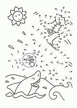 Dots Connect Dot Kids Printable Coloring Pages Worksheets Printables Christmas Hard Shark Adults Color Puntos Surfer Puzzles 100 Colouring Numbers sketch template