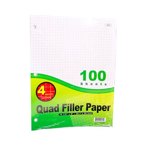 quad ruled filler paper   backpack gear