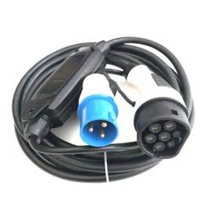 type   cee plug mobile charging cable  tesla portable charging   phase blue cee plug