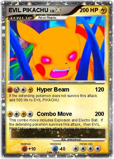 pokemon evil pikachu   hyper beam  pokemon card