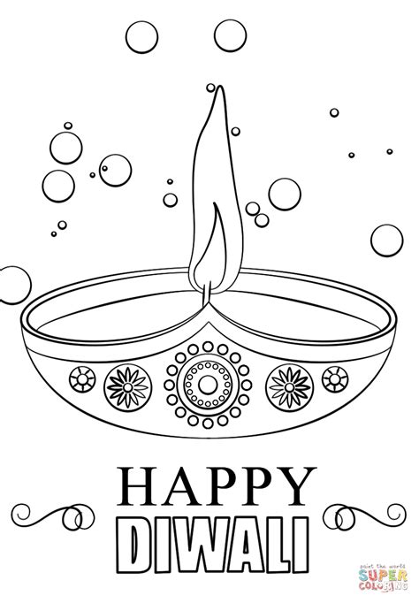 diwali clay lamps coloring sheet coloring pages