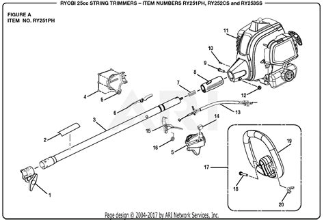 homelite ryss cc string trimmers mfg      rev parts diagram  figure