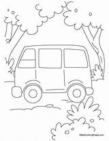 Van Coloring Simple Kids Pages sketch template