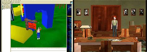 Two Examples Of 3d Virtual Worlds Implemented With Left To Right