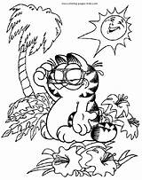Coloring Pages Garfield Cartoon Character Color Sheets Printable Kids Found sketch template