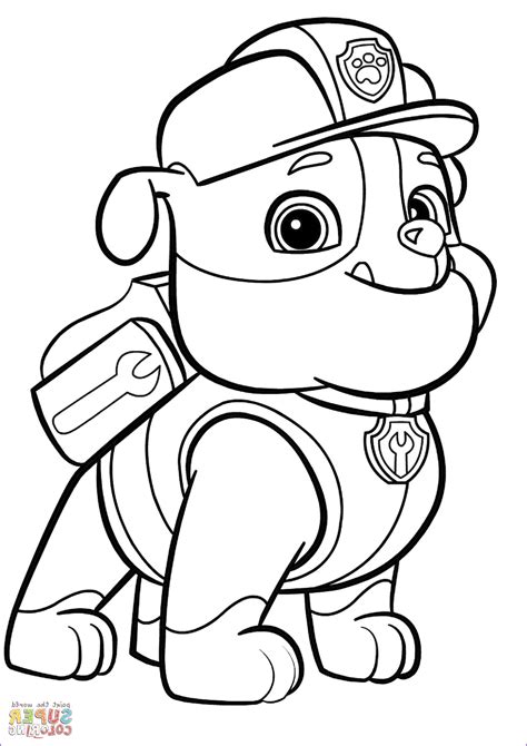 mighty rubble coloring page coloring pages
