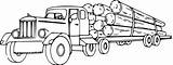 Truck Log Logging Coloring Pages Clip Clipart Colouring Lorry Drawing Cartoon Drawings Printable Cliparts Trucks Logs Kids Lumber Carrying Red sketch template