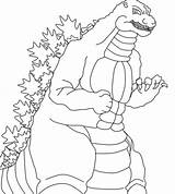 Coloring Godzilla Pages Easy Preschoolers Print sketch template