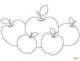 Apples Coloring Five Pages Printable Drawing Supercoloring Categories sketch template